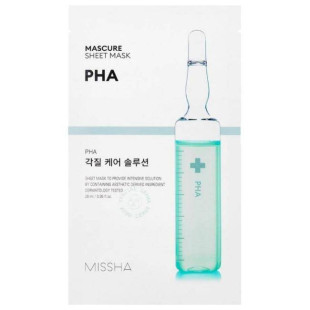 Маска Для Легкого Пилинга С PHA Кислотами MISSHA Mascure Peeling Solution Sheet Mask PHA 27ml